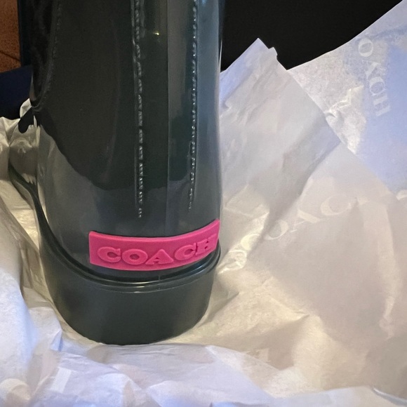 Coach Rubber Rain Bootie, Green, 7 - Picture 4 of 7